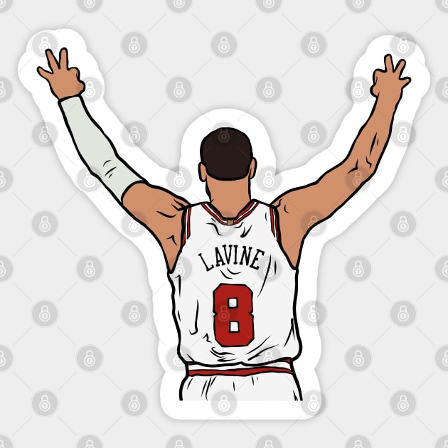 Zach LaVine 3 Point Celebration Sticker by rattraptees